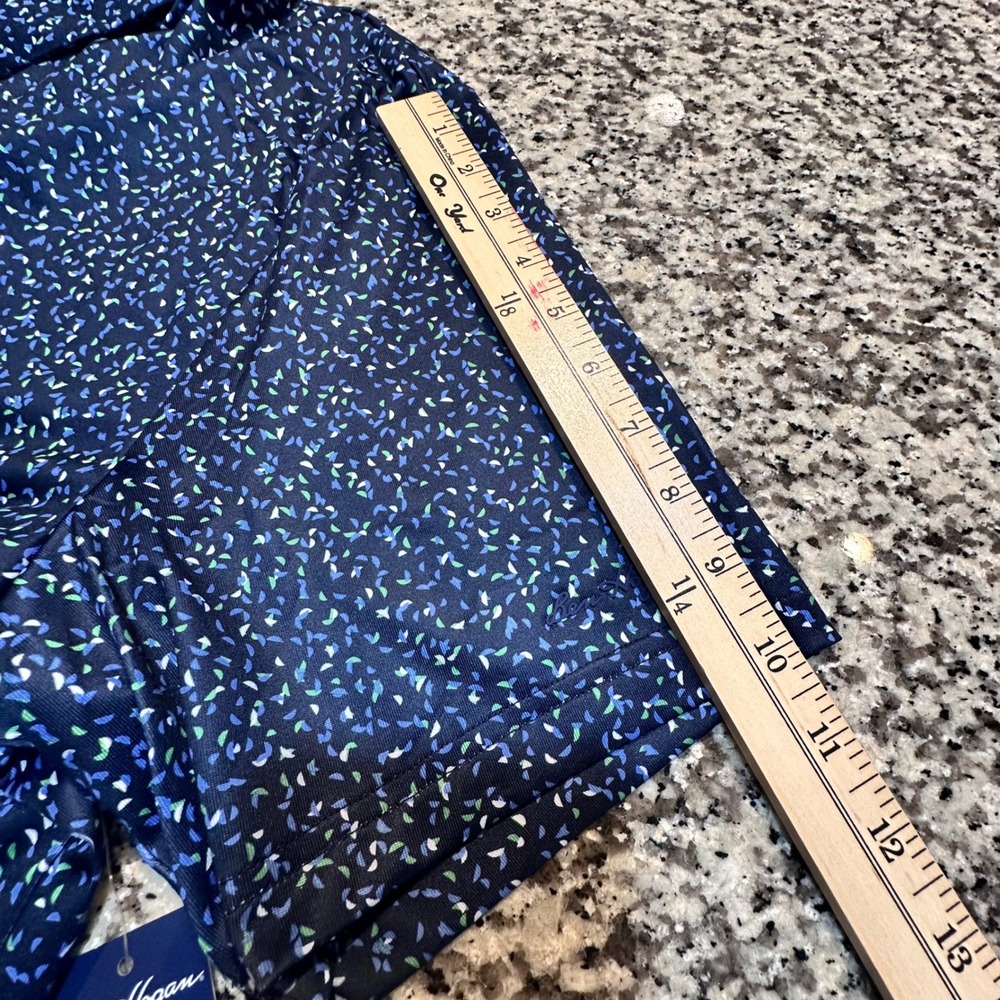 Ben Hogan Performance Mens XL Polo Shirt Peacoat Blue Speckled Print NWT - Picture 7 of 10